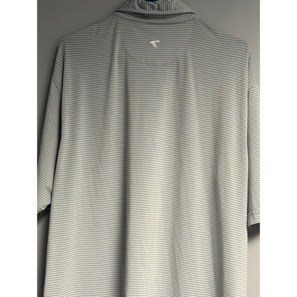Genteal Performanc Polo Shirt Mens XL Gray White Stripe Short Sleeve Golf - Picture 10 of 12